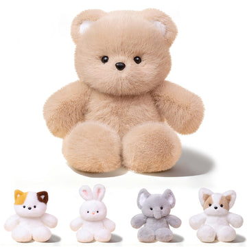 FPYWO Teddy Bear Stuffed Animal, 16 Inch Cute Plushies Huggable Brown Bear Plush Toys Birthday Gift for Girls Boys Kids