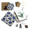 Fuwuu Mini Flower Press Kit 2.6" x 2.6" - Portable Pocket Flower Press with Carrying Chain for Hiking & Nature Journaling, Double-Sided Camellia Art