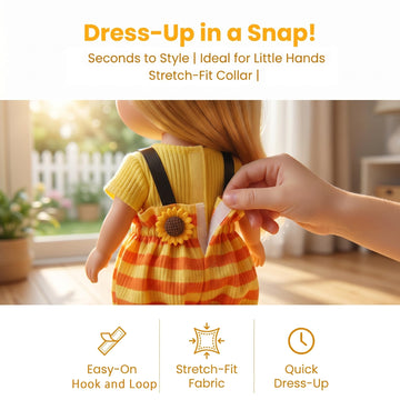 9.5 Inch Doll Clothes with Hook and Loop Soft Outfits for 24cm Doll