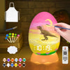MTDYHY Paint Your Own Glowing Dragon Egg Night Light with Digital Clock Alarm Clock/Bluetooth Speaker, 12 Colors Painting Art & Crafts Kit Supplies