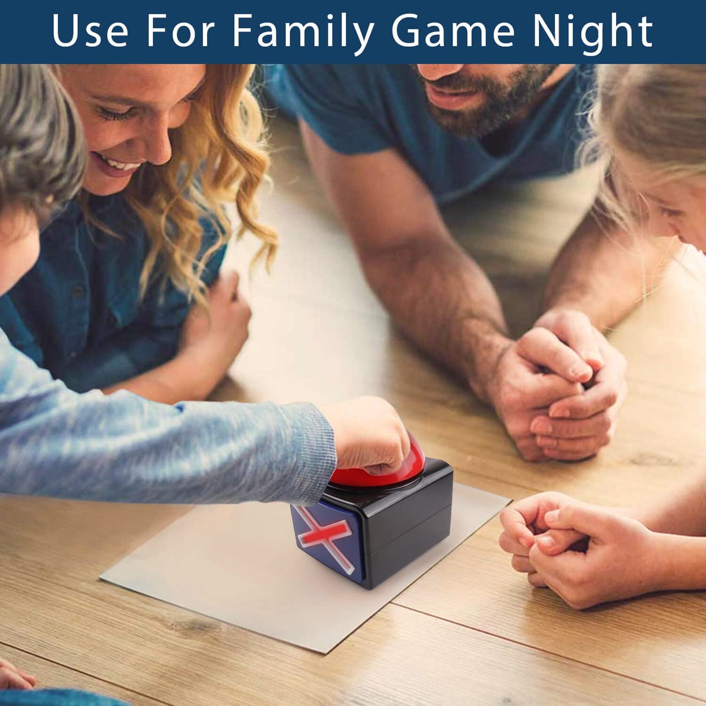 BEAN LIEVE Game Buzzers with Sound - 2 Pack Buzzer Button with Lights, Game Show Buzzers for Family, Quiz Game Buttons Perfect for Game Night & Trivia