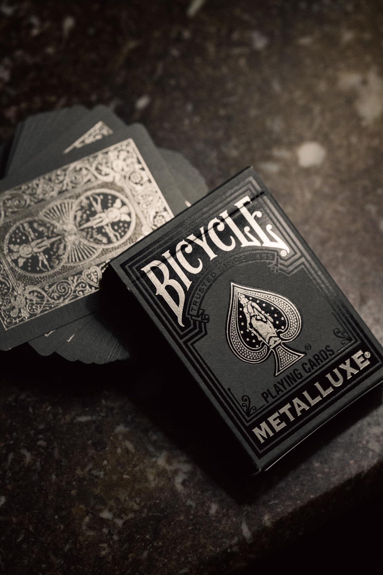 Bicycle Black and Silver Metalluxe Playing Cards - Premium Foil Metalluxe Deck- Classic Poker Size, Collectible Luxury Design, Great for Game Night