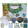 Innovative Designs Minecraft Creativity Fun Kids Art Set for Coloring, Painting, and Crafts