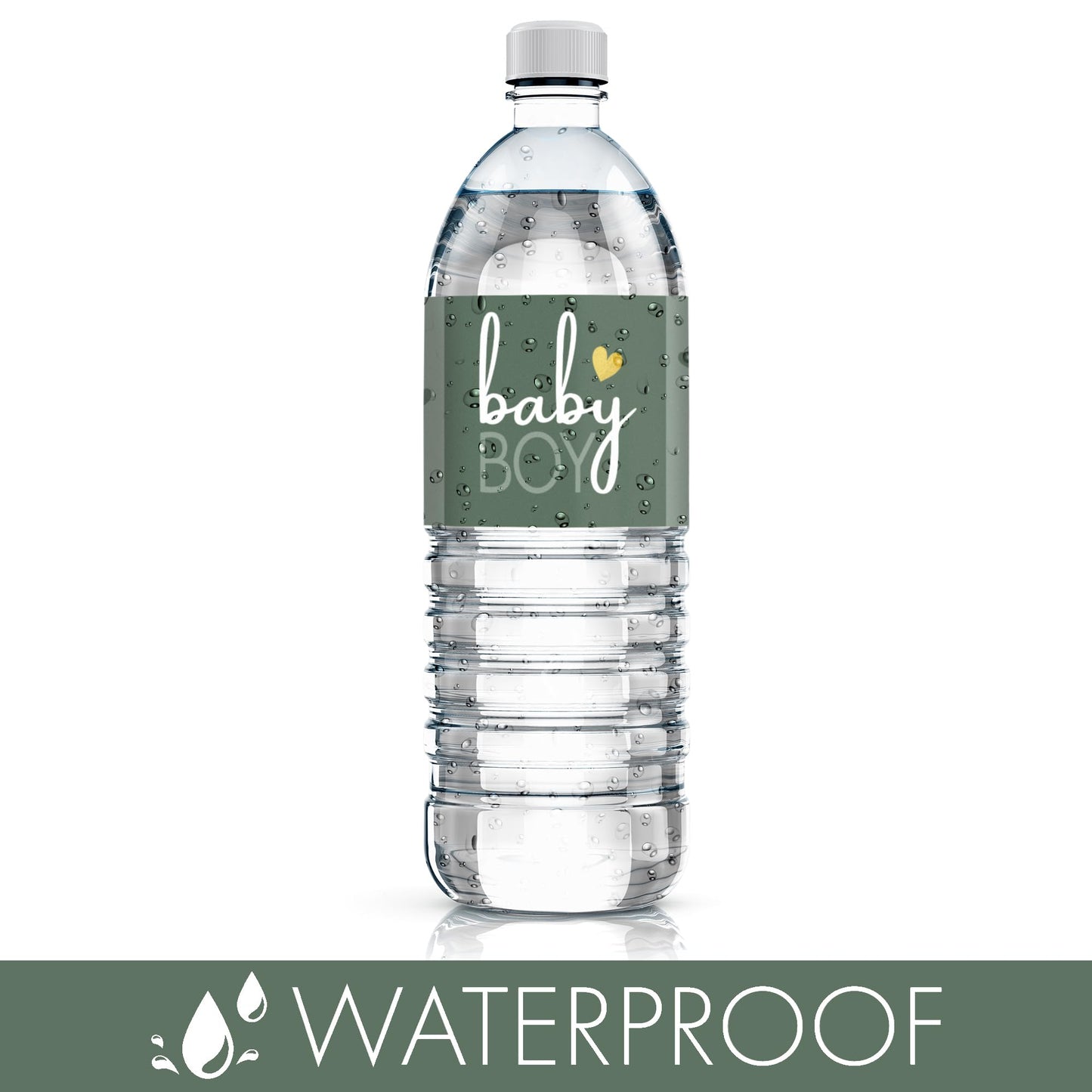 Green It's a Boy Baby Shower Water Bottle Labels, 20 Count
