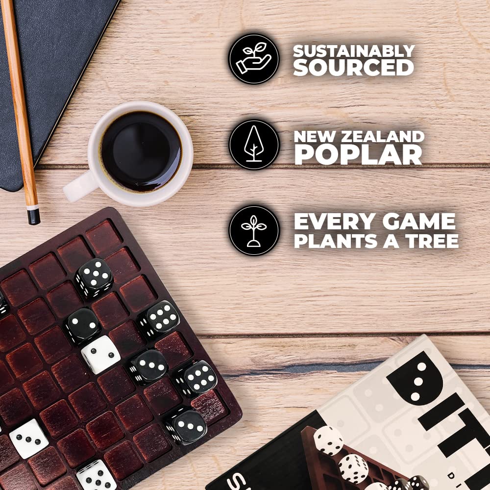 Dittle™- Dice Battle | 2 Player Dice Games for Adults | Adult Board Games for 2 Players | Best Two Player Game for Adults | Two Person Wooden Coffee