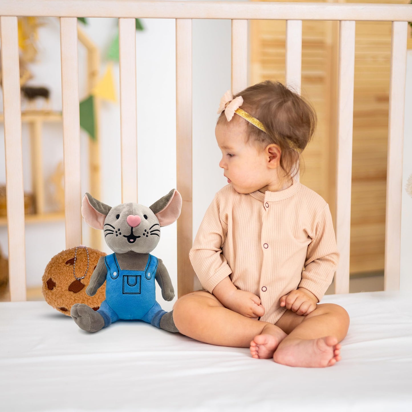 Adenzai If You Give a Mouse a Cookie Plush Toy - Soft and Cuddly Mouse Companion, Soft Stuffed Animal Plushie, Gift for Kids & Adults, Perfect