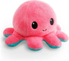 TeeTurtle Reversible Octopus Plushie 4-Inch Pink + Aqua Two-Sided Flip Plush Toy with Embroidered Details - Cute Mini Collectible Plush for Kids