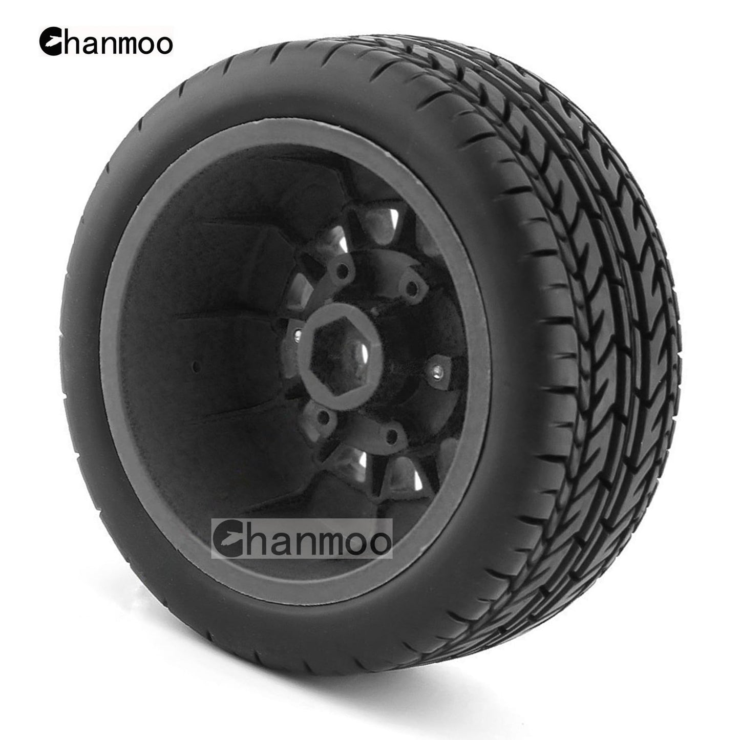 Chanmoo 1/10 RC Short Course Truck Tires And Wheels With 12mm 14mm 17mm Hex 113mm 1/8 Rubber Tyres For 1/8 or 1/10 Scale On Road Car HSP Sonic 94102