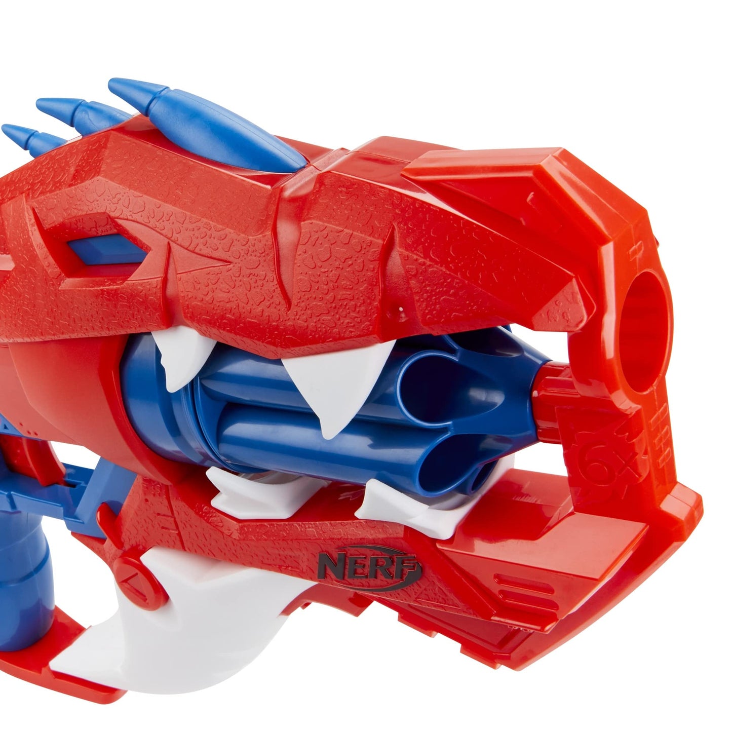Nerf DinoSquad Raptor-Slash Blaster, 6-Dart Rotating Drum, Slam Fire, Velociraptor Dinosaur Design
