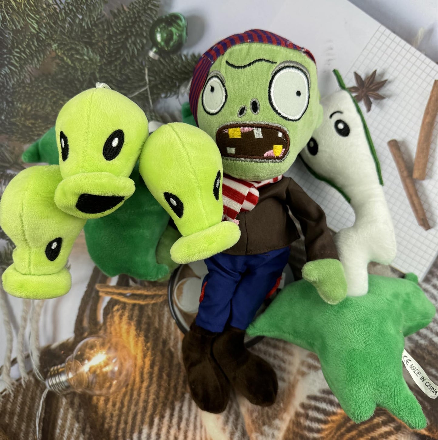 JHESAO 3 PCS Plants and Zombies Plush Pirate Zombies Toys PVZ Plush 1 2 Stuffed Soft Doll Reed Toy Threepeater, New Pirate Zombies Great Gifts