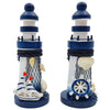 AzsVbvs 2 PCS Mini Lighthouse Decor, Handcrafted Wooden Miniature Lighthouse Model, Mediterranean Style Ornament, Ocean Tabletop Light House