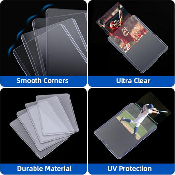 400 Pack Card Sleeves Hard Plastic, Arjiekwei 3"X4" Baseball Cards Protectors Plastic, Premium Card Holder for Trading Sports Baseball Football Game