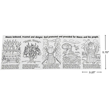 Fun Express Color Your Own Moses Story - Crafts for Kids and Fun Home Activities - VBS Vacation Bible School Supplies/Decor