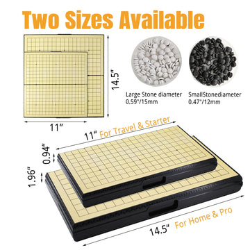 Luoyer 11 inch Go Game Set Magnetic Folding Board Game Portable Traditional Chinese Weiqi Set with Magnetic Stones for Adults Travel Gomoku