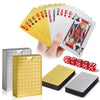 JWENUPDE Waterproof Playing Cards 2 Pack Set (Gold + Silver), Premium PET+PVC Plastic Poker Cards, Diamond-Textured, Durable & Luxury Design
