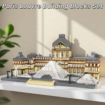 Affxinglib Architecture Louvre Micro Building Blocks Set?3377pcs? World Famous Landmarks Architecture Model Building Toy Gift for Teens and Adults