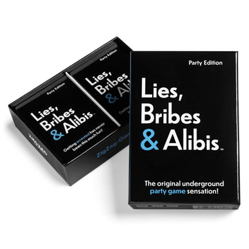 ZigZag Games Lies, Bribes & Alibis - A Fun Adult Party Card Game for Date Nights, College Bashes, Friendly Gatherings and Game Nights - Free Bonus