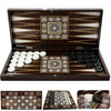 Park&Oz Pearl Premium Turkish Backgammon and Checkers Set 19 Inch Handmade 2 in 1 Wooden Board Game with Glossy Finish Luxury Checkers and Dice Travel
