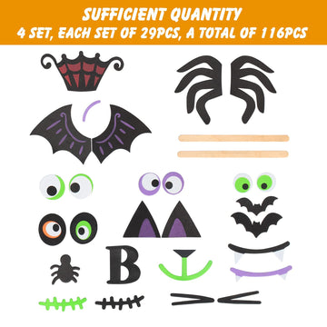 16 Packs Foam Halloween Pumpkins Decorations Stickers, Make Funny Pumpkins Craft Kits for Holiday Decor Kit Party Best Gift for Kids Adult Girls Boys