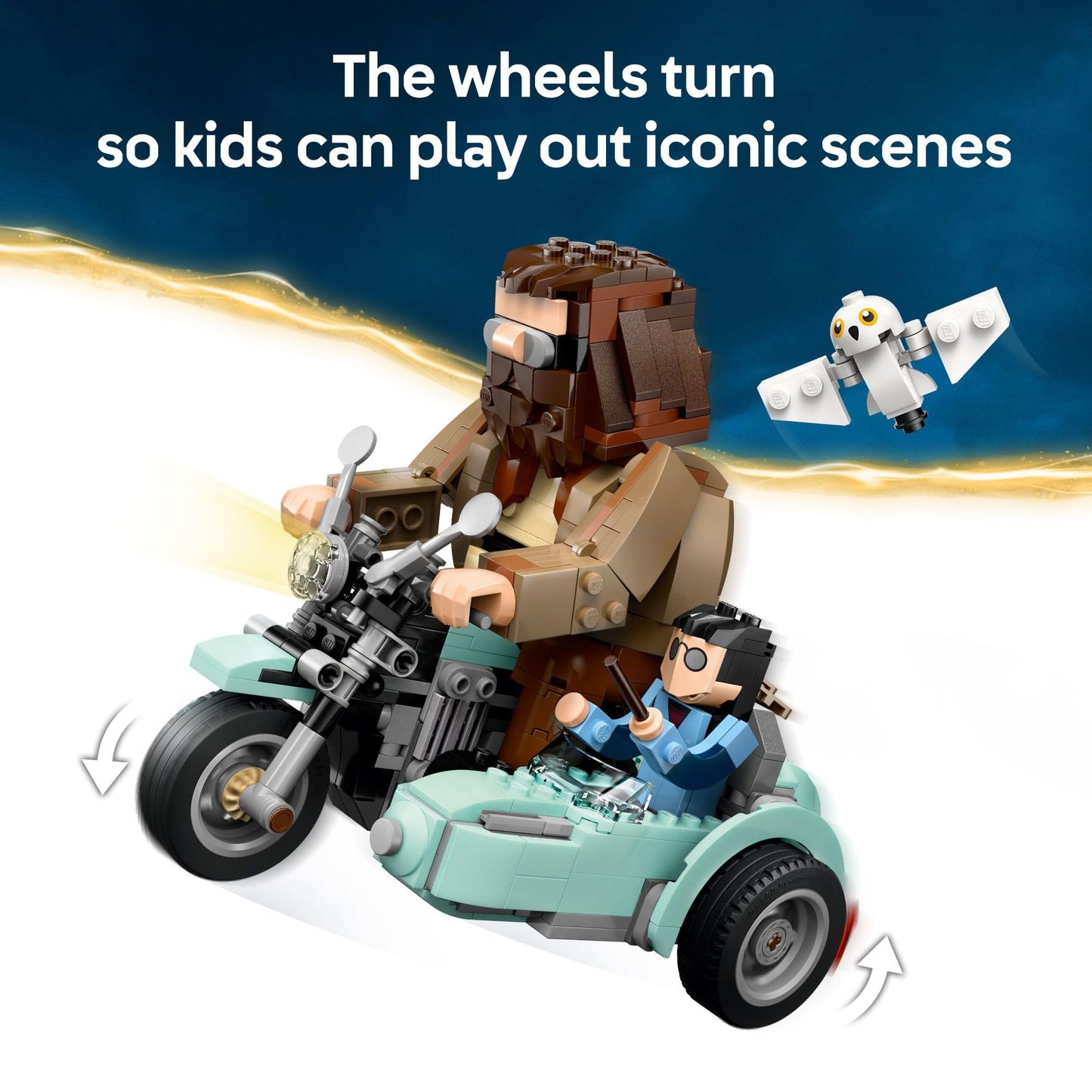LEGO Harry Potter Hagrid & Harry's Motorcycle Ride Building Toy - Kids Motorcycle Toy for Boys and Girls, Harry Potter Fans, Ages 9+ - Gift Idea