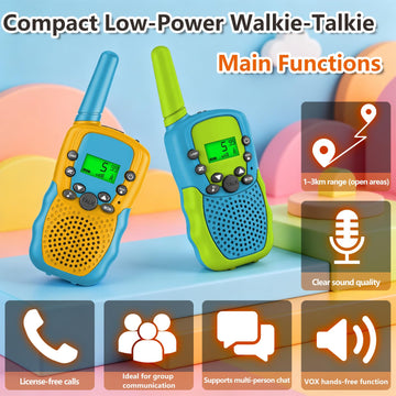 Walkie Talkies for Kids,Girls Boys 2-Pack, 22 Channels 2 Way Radio Toy with LCD Flashlight, 3 Miles Range for Outside, Camping, Hiking,Toys Birthday