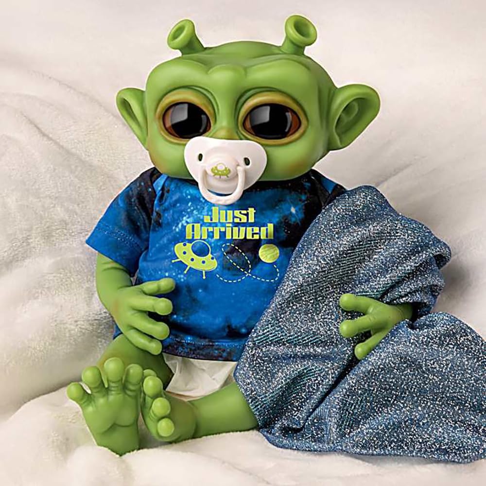 The Ashton-Drake Galleries Alien Baby Doll with TrueTouch Silicone, Glow-in-Dark Outfit, Weighted Body