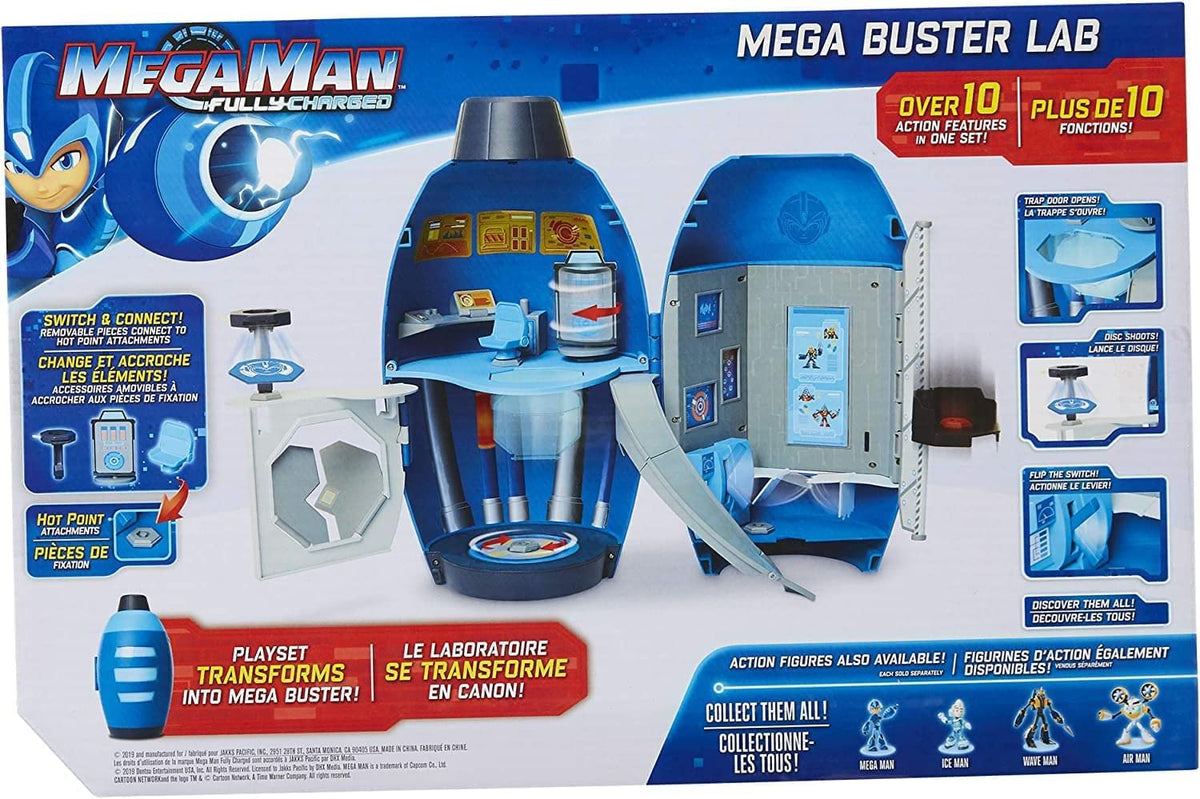 Mega Man: Fully Charged - The Mega Buster Transforming Lab Playset with Over Ten Unique Action Features! Fitsup to Six Figures! Based On The New Show!