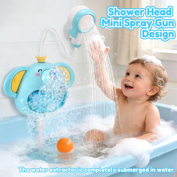Bath Toys Light Up Elephant Baby Bubble Bath Toys 2 in 1Bath Bubble Machine with Baby Bath Shower Head for Kids Ages 1-3 4-8 Bath Bubble Maker