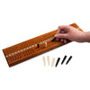 Sterling Games Extra Large Extra Long Cribbage 16" Wooden Game Board 2 Persons Double Track Board with 1/4" Holes and Italian Inlaid, Large Wooden