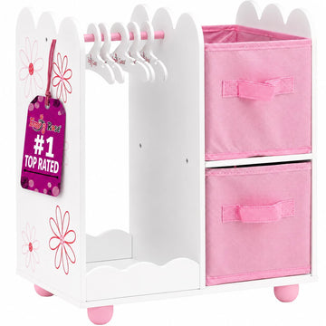 Emily Rose 18 Inch Doll Clothes Storage Wardrobe Closet Organizer - Floral