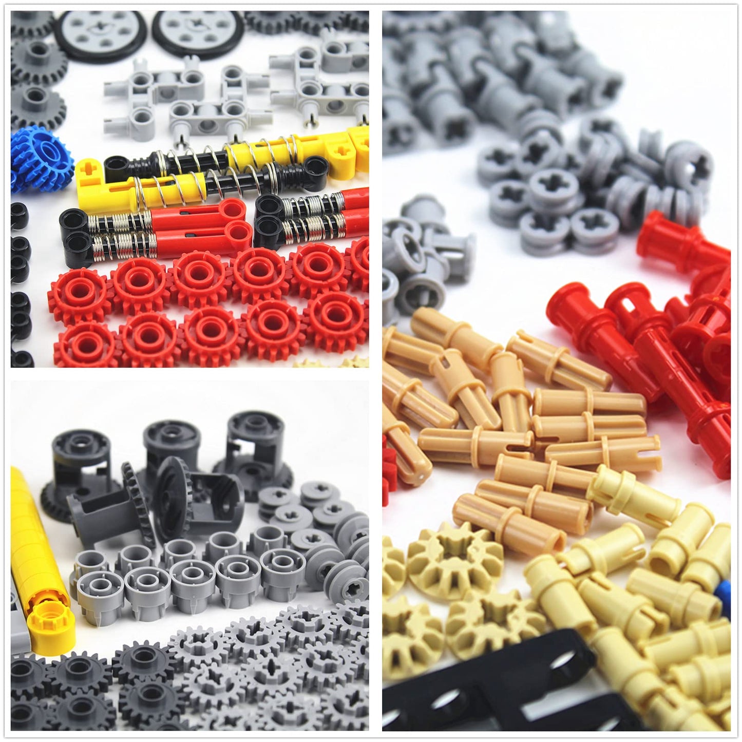 TTLYHEK 1533 PCS Technical Parts Building Block Accessories Vehicles Gears Cross Axles Wheels Connector Pieces Set Chain Link Pin Joint Shock Absorber