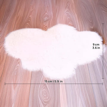 Miniature Dollhouse Cloud Rug (1:12 Scale) | Soft White Fur Rug for Dollhouse Nursery Decor | Dollhouse Miniatures