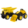 American Plastic Toys Mega Construction Vehicle Set for Toddlers & Kids Ages 18 Months and Up | Yellow Dump Truck & Loader | Made in USA from Safe