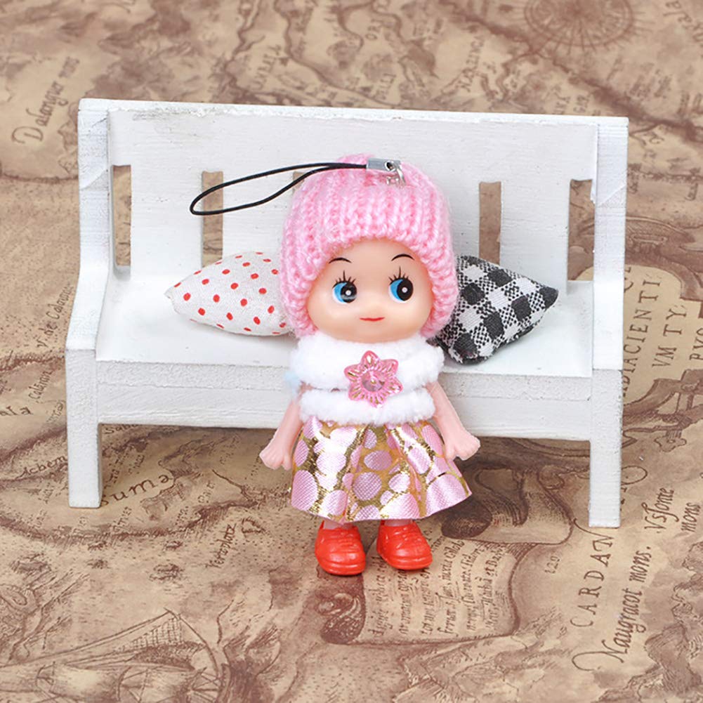 DOYIFUN 8 PCS Lovely Tiny Dolls Keychain, Silicone Princess Mini Doll for Girls, DIY Miniature Dollhouse Kit Decoration Little Dolls Christmas