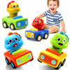 Pbooo Press to Go Car, Dinoaur Car Toys for Toddlers 1-3, Kids' Play Vehicles and Race Cars, Push Go Cars for 6-12-18 Month, Ideal Christmas