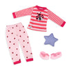 Glitter Girls - 14-Inch Doll Clothes - Ladybug Shimmer Pajama Top & Pant Regular Outfit - 3+ Years