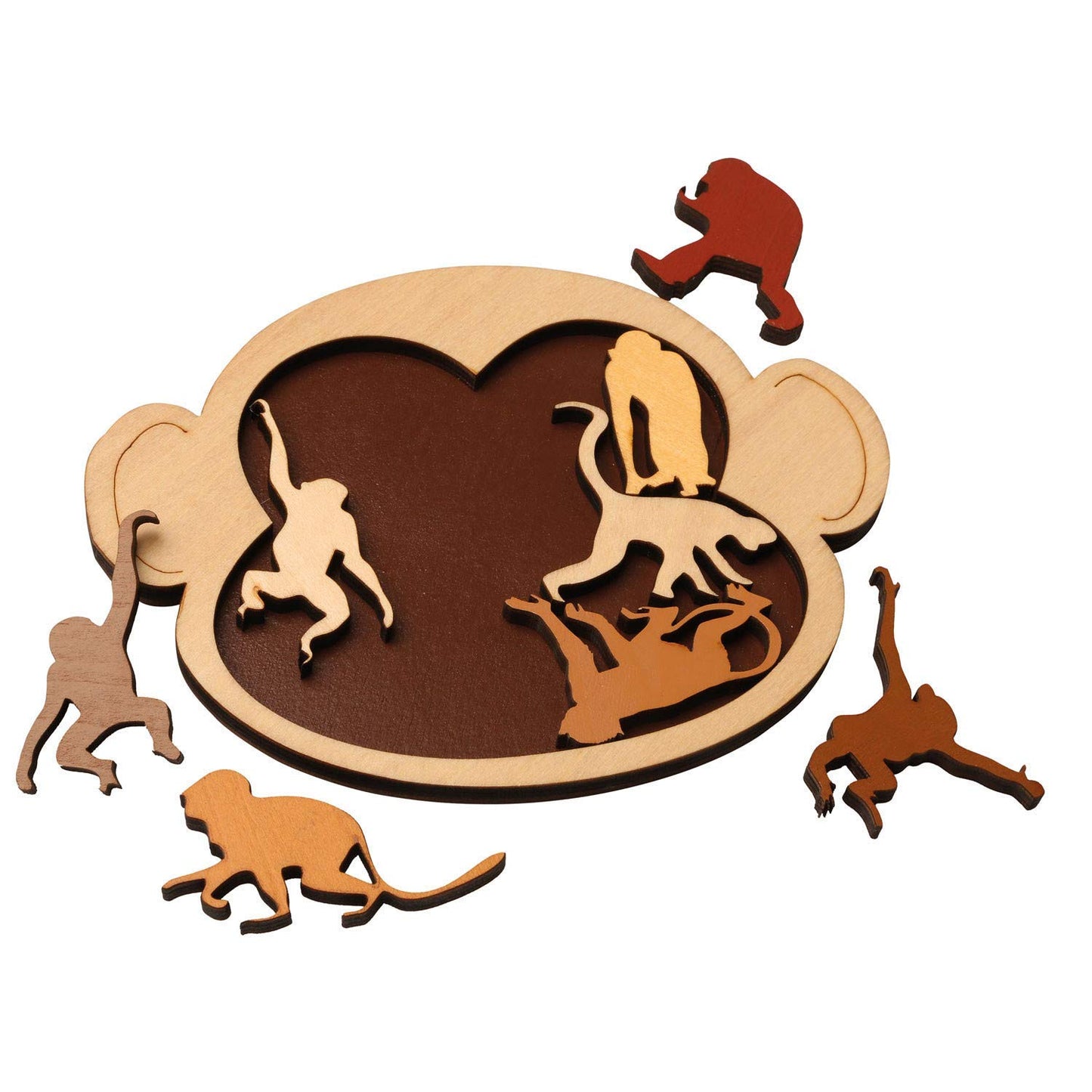 Project Genius INC. Monkey Madness Puzzle - Laser-Cut Wooden Logic Game
