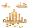 MOD Complete 100-Piece Wood Building Blocks Set - Includes Heavy Duty Shape-Sorter Lid & Storage Bucket Wooden Blocks, Educational Screen-Free Toy
