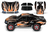AMR Racing RC Graphics kit Sticker Decal Compatible with Traxxas Slash 1/10 #58034 and Slayer 1/10 #59074 - Tribal Flames - Orange Black