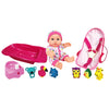 Lissi: 8" Baby Doll: Bath Tub, Potty & Animal Playset - Pink & White - Bath Time & Nurturing Playset, Carrier, 6pc Animal Toys, Kids & Toddlers Age 2+