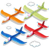 IJRPLM 4 Pack LED Foam Airplane Toys, 17.5" Large Throwing Foam Plane, 2 Flight Mode Glider Flying Toy for Kids, Glider Planes for 3 4 5 6 7 8 9 Year