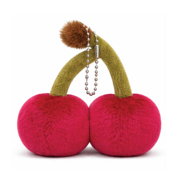the royal wreaths Plush Fruit with Cute Face, Kawaii Fruit Keychain for Bags, Kids Accessories, Gifts, Stuffed Toy Charm (Cherries)