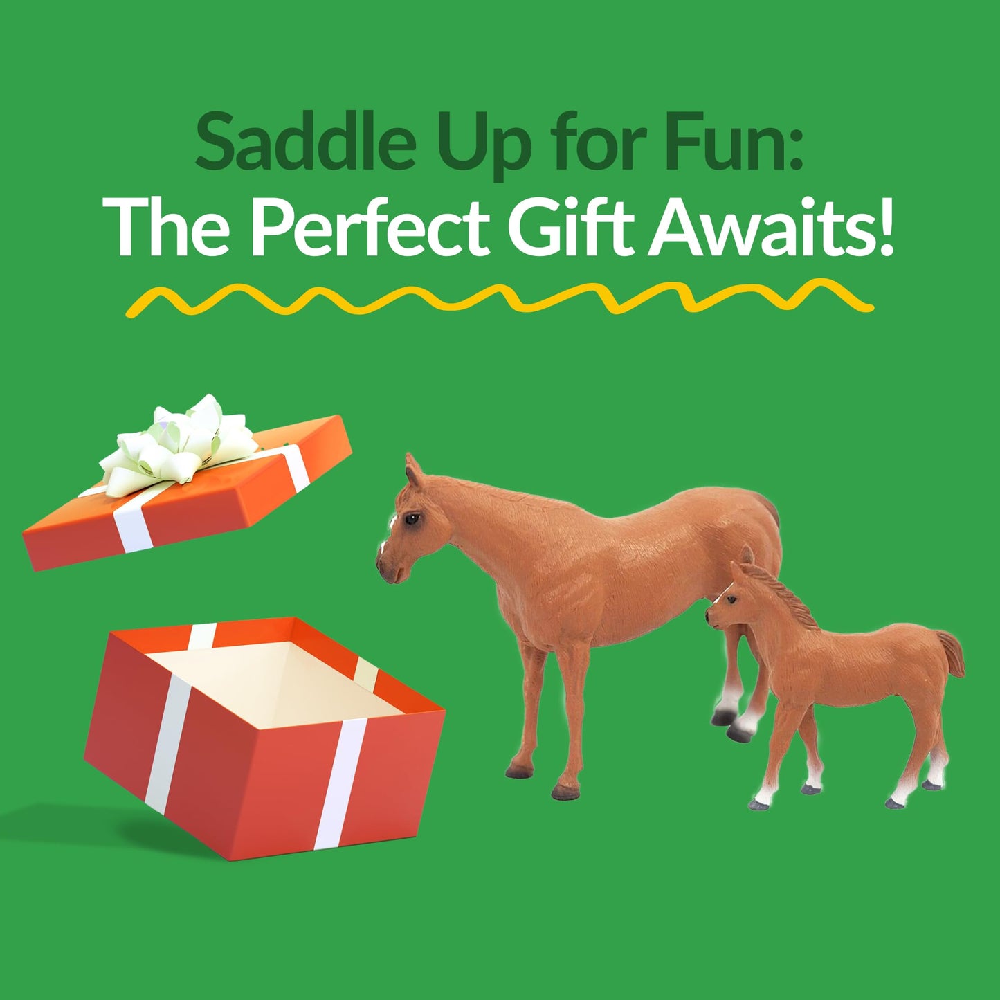 Big Country Toys Horse Mare and Colt Set (Brown)