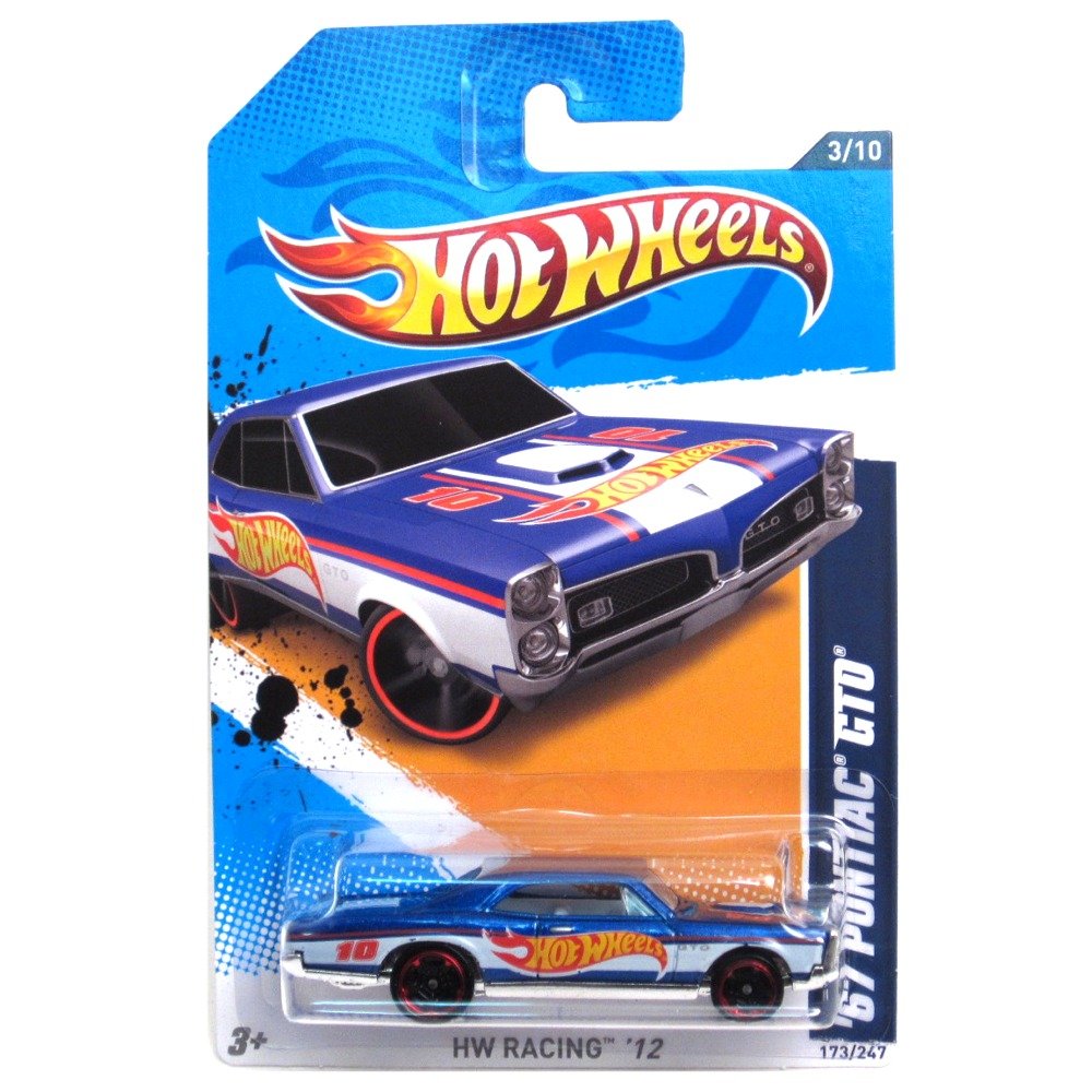 Mattel Hot Wheels 2012 '67 Pontiac GTO Blue 173/247 HW Racing Car Diecast Model for Kids, Hot Wheels Fans