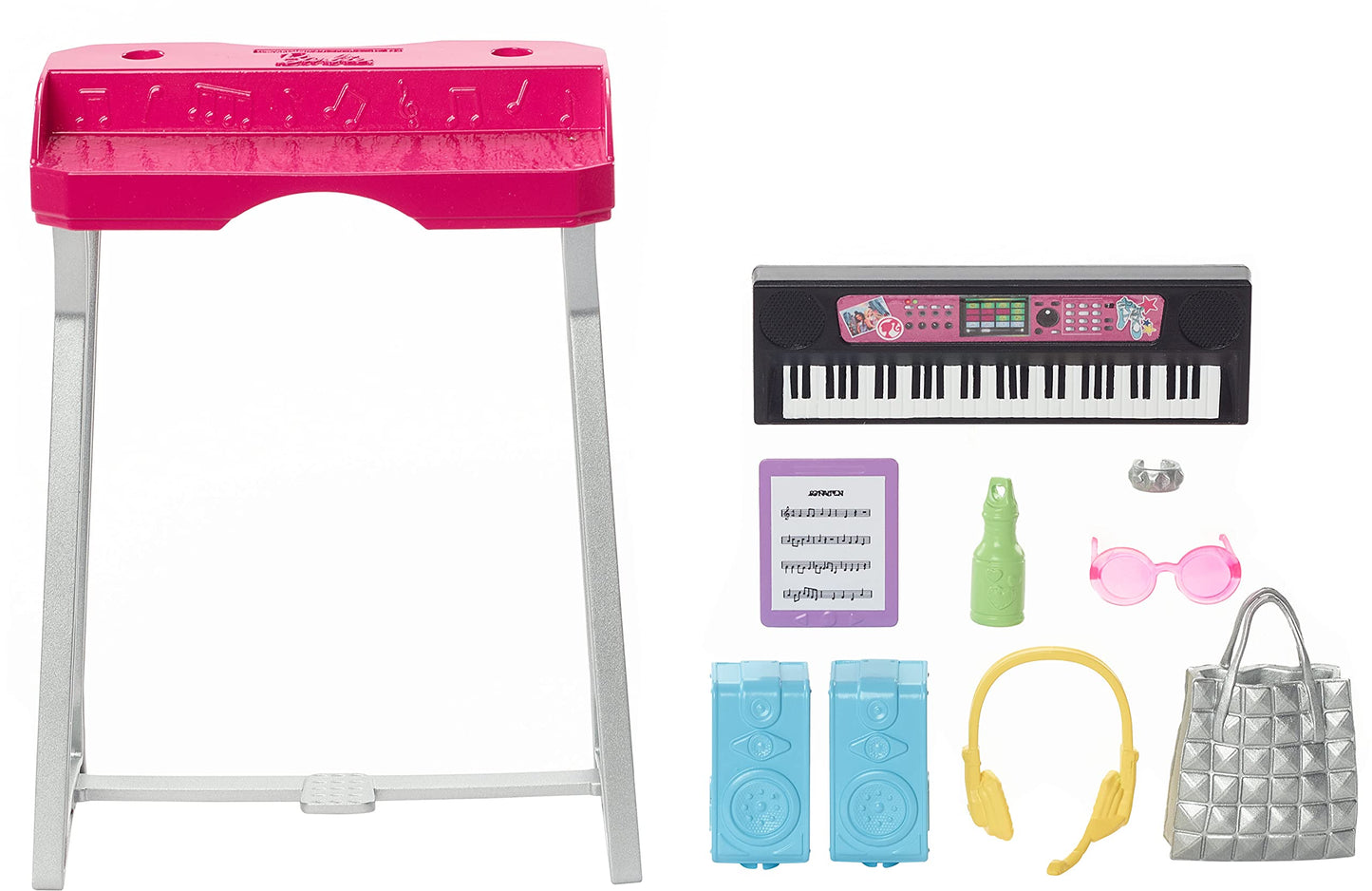 Barbie: Big City, Big Dreams Brooklyn” Roberts Doll (11.5-in, Brunette with Braids) & Music Studio Playset with Keyboard & Accessories, Gift for 3