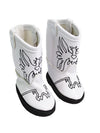 American Fashion World White Eagle Cowboy Boot for 14-Inch Dolls | Premium Quality & Trendy Design | Dolls Shoes | Shoe Fashion for Dolls for Popular