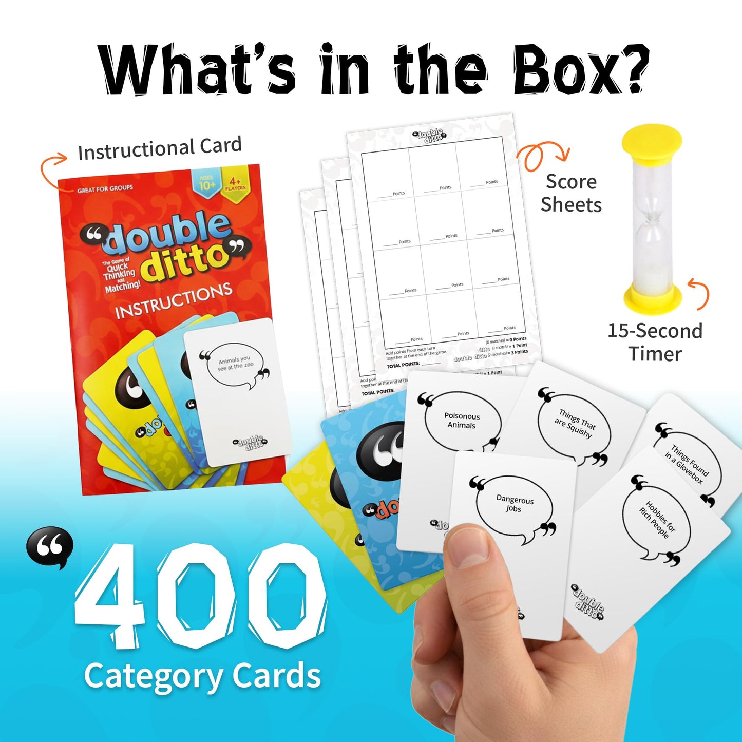 Inspiration Play Double Ditto - a Hilarious Award-Winning Family Party Game for 4-20 Players (Ages 8 and up)