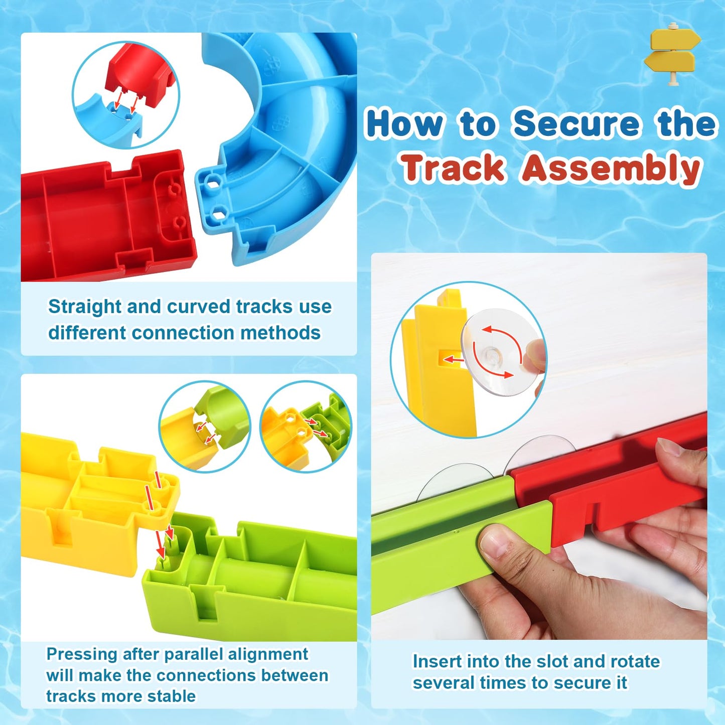 Fajiabao Bath Toys for Kids Ages 4-8 Water Slides with Suction Cups