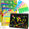 ZMLM Scratch Paper Art Craft: 2 Pack Rainbow Scratch Notebooks Crafts for Kids Ages 4-8 Year Old Girl Birthday Gift Games for Kids Arts Kits School
