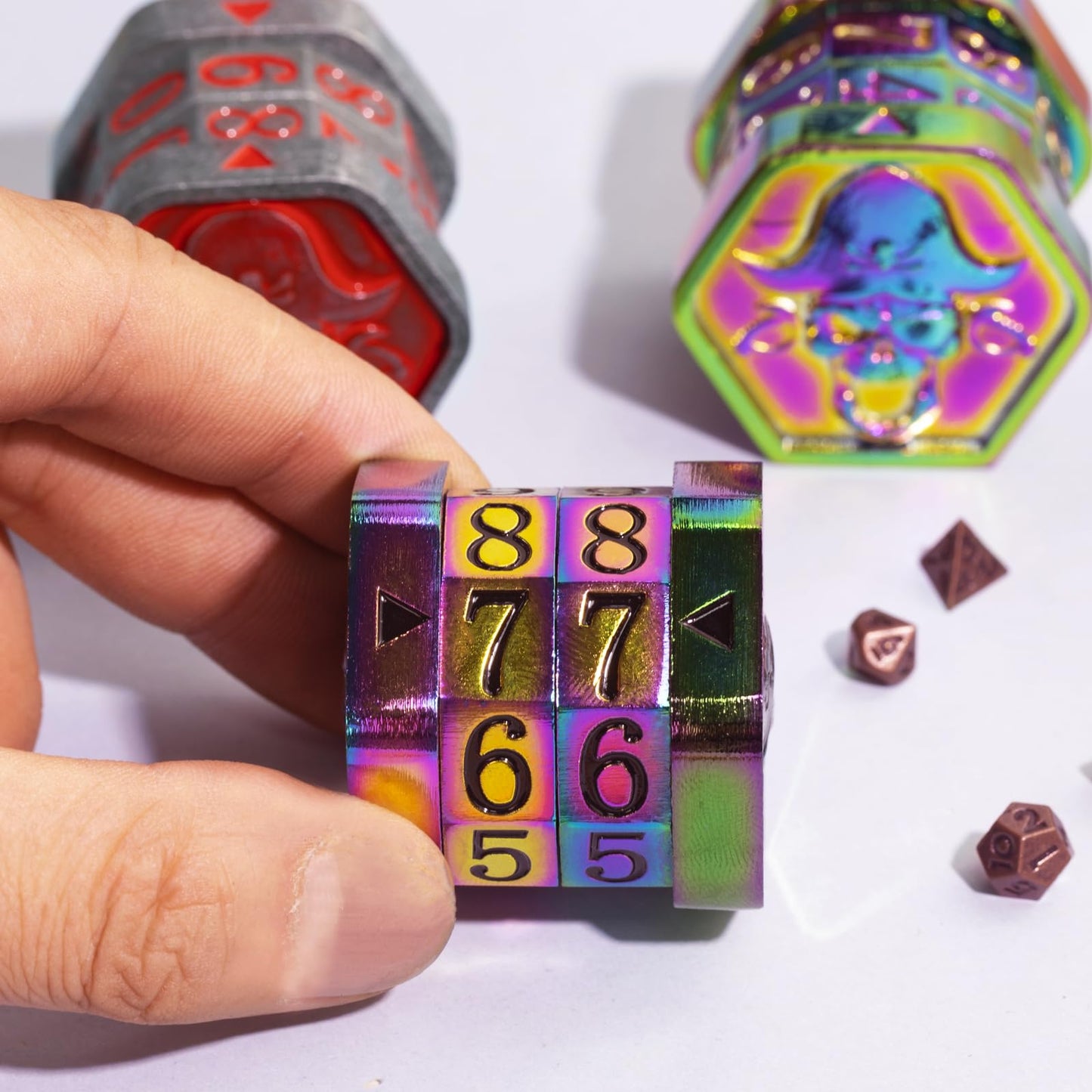 ZERMAL Metal MTG Life Counter Wheel Life Counter MTG, Magic Counter, Gift Box Packaging, Suitable for Magic MTGs Board Games and TTRPG(Colorful_Black)